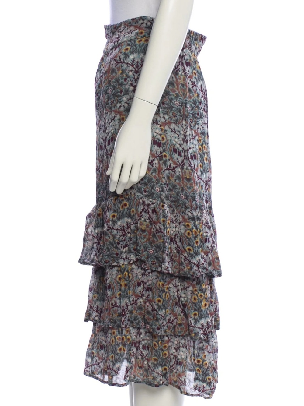 BA&SH $290 • size large • Paula Midi Skirt • Amande Tiered Fall Autumn - Picture 6 of 9